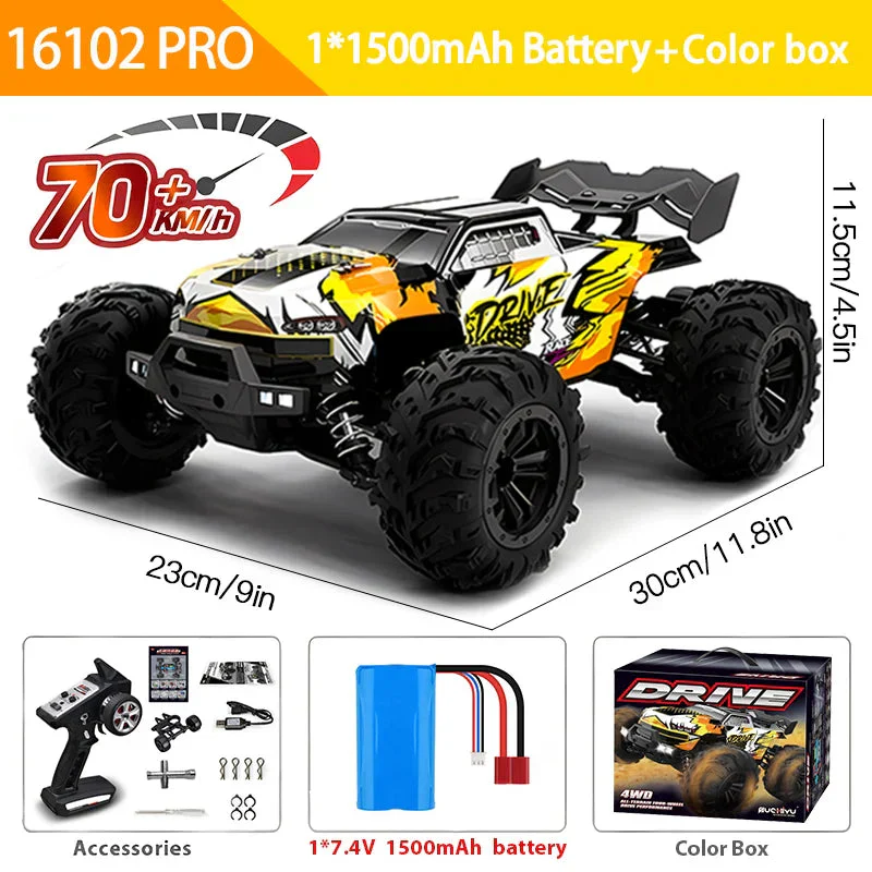1:16 70KM/H Or 50KM/H 4WD RC Car With LED Remote Control Cars High Speed Drift Monster 4x4 Truck for Kids vs Wltoys 144001 Toys - Image 12