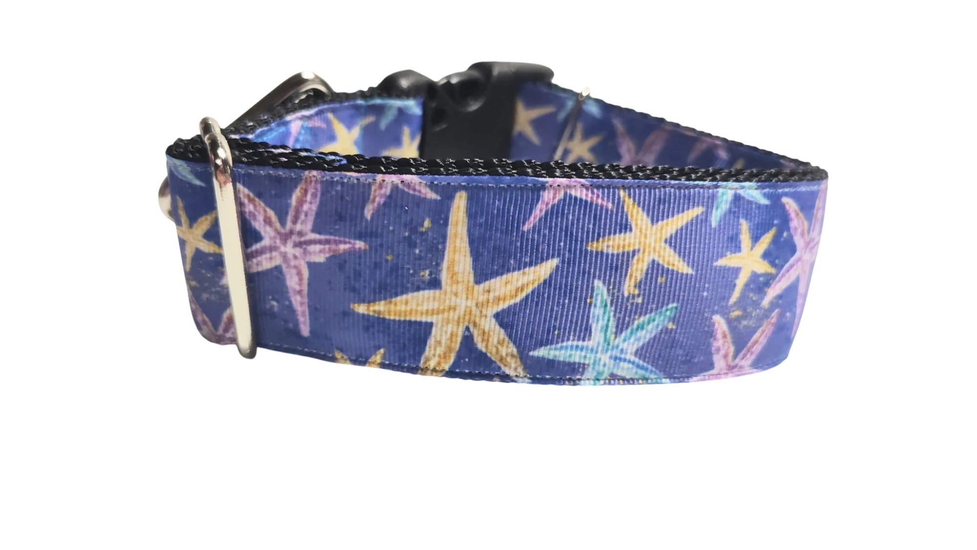 1.5" Wide Purple Starfish Nylon Dog Collar