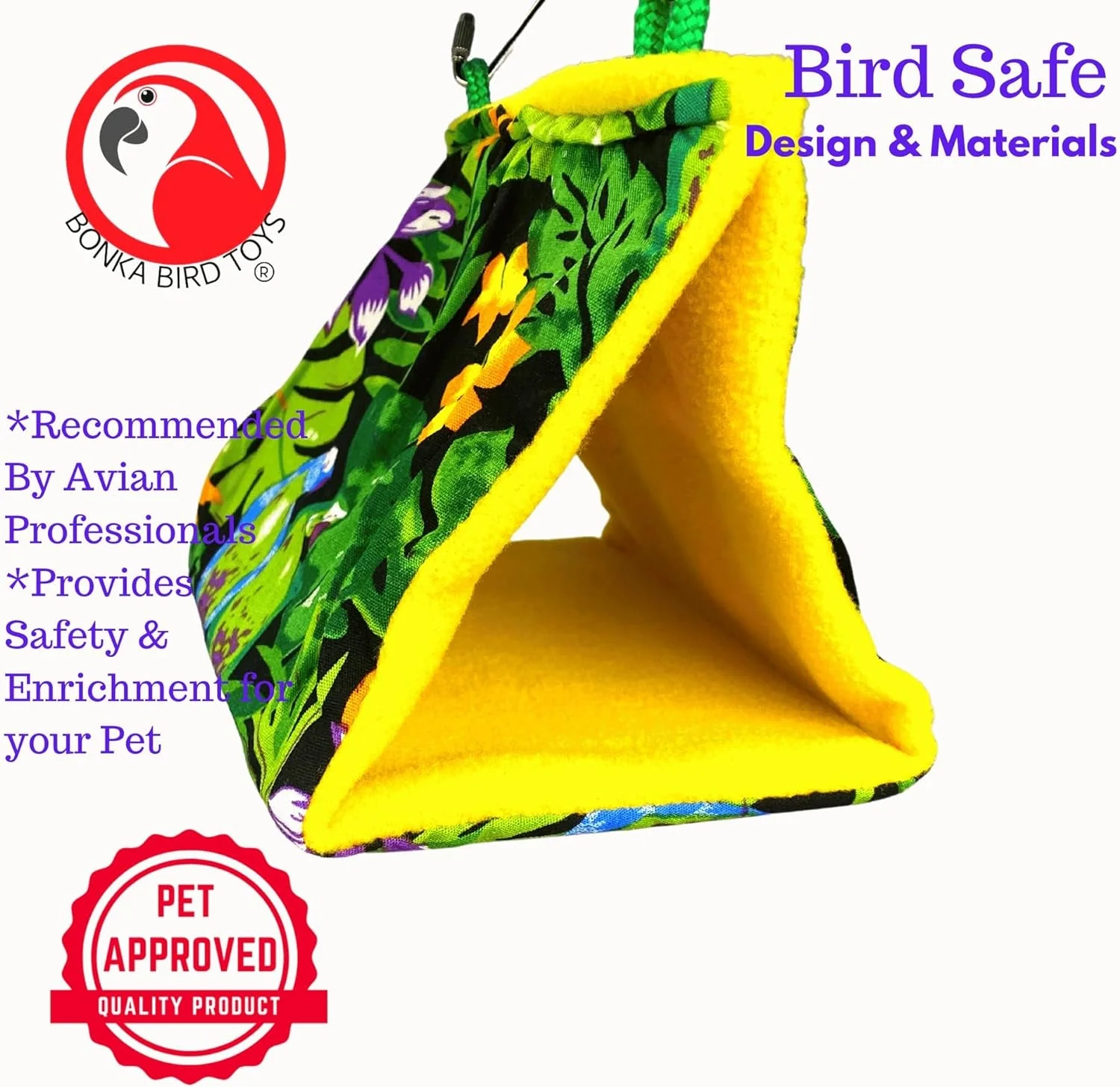 1689 Small Bonka Happy Hut Fabric Soft Colorful Parrotlet Budgie Cockatiel Parakeet - Image 5