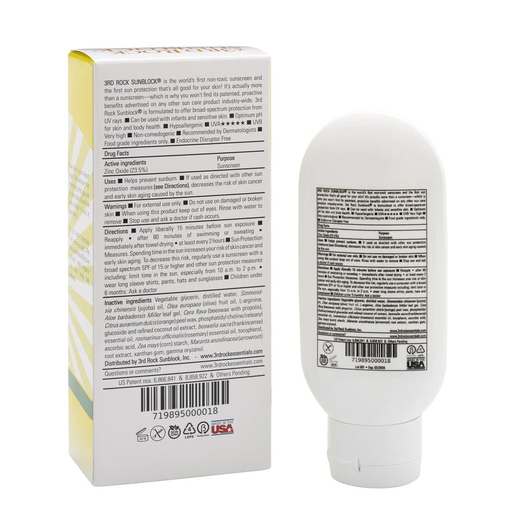 3rd Rock Sunblock® Sunscreen Lotion - Aromatherapeutic - Zinc Oxide 35 SPF - Image 2