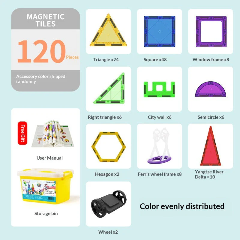 65cm Colorful Window Childrens Magnetic Building Toy Educational Magnetic Blocks - Image 10