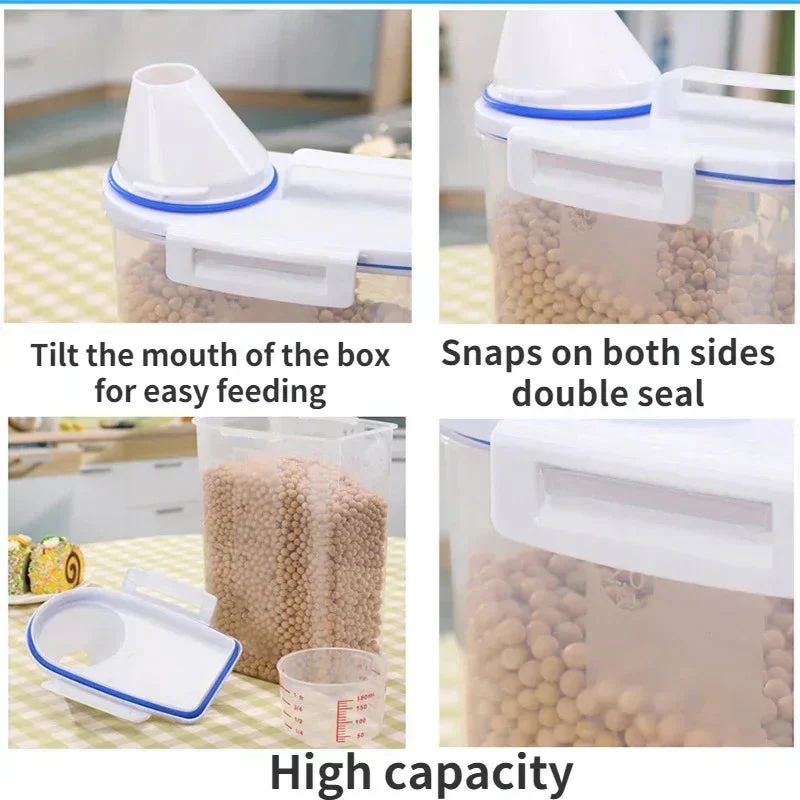 Airtight Pet Food Storage Container with Measuring Cup – 1.5kg/2kg Plastic Dog & Cat Food Pail, Moisture-Proof Sealed Jar - Image 5