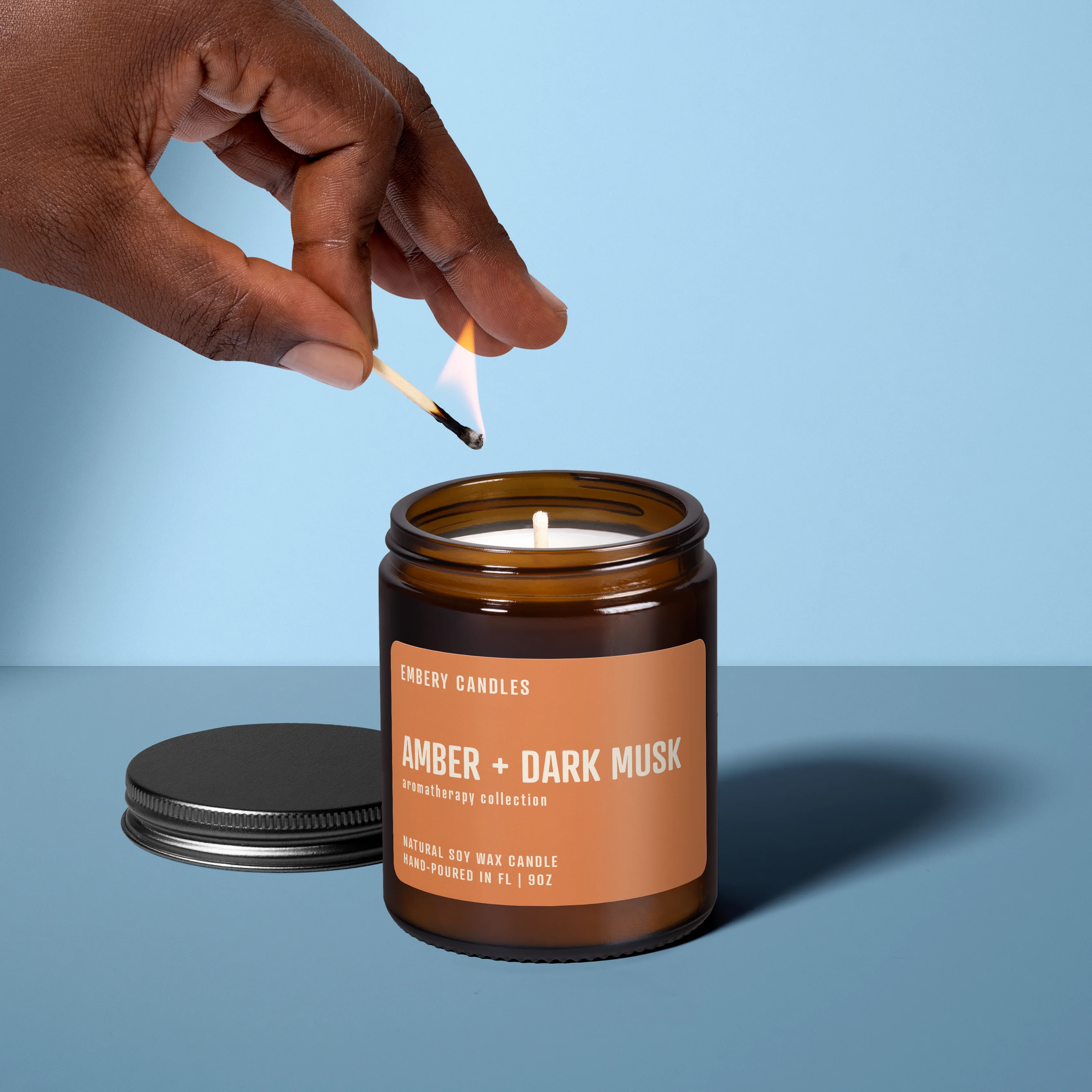 Amber + Dark Musk | Soy Wax Scented Candle - Image 2