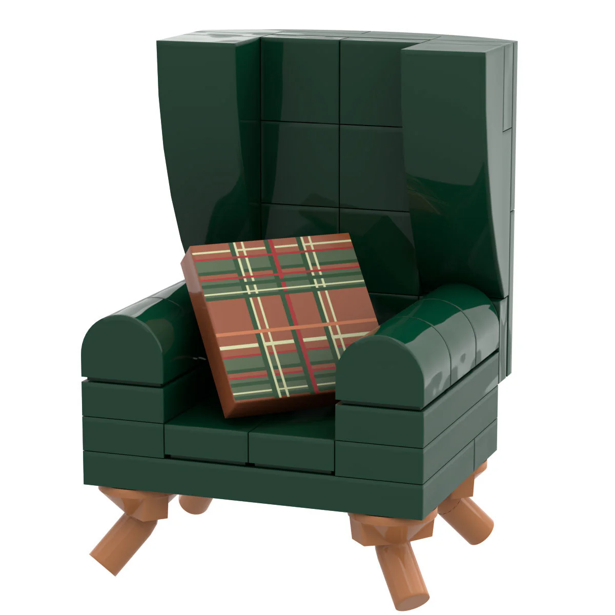 B3 Home Green Kelly Chair w/ Pillow made using LEGO parts