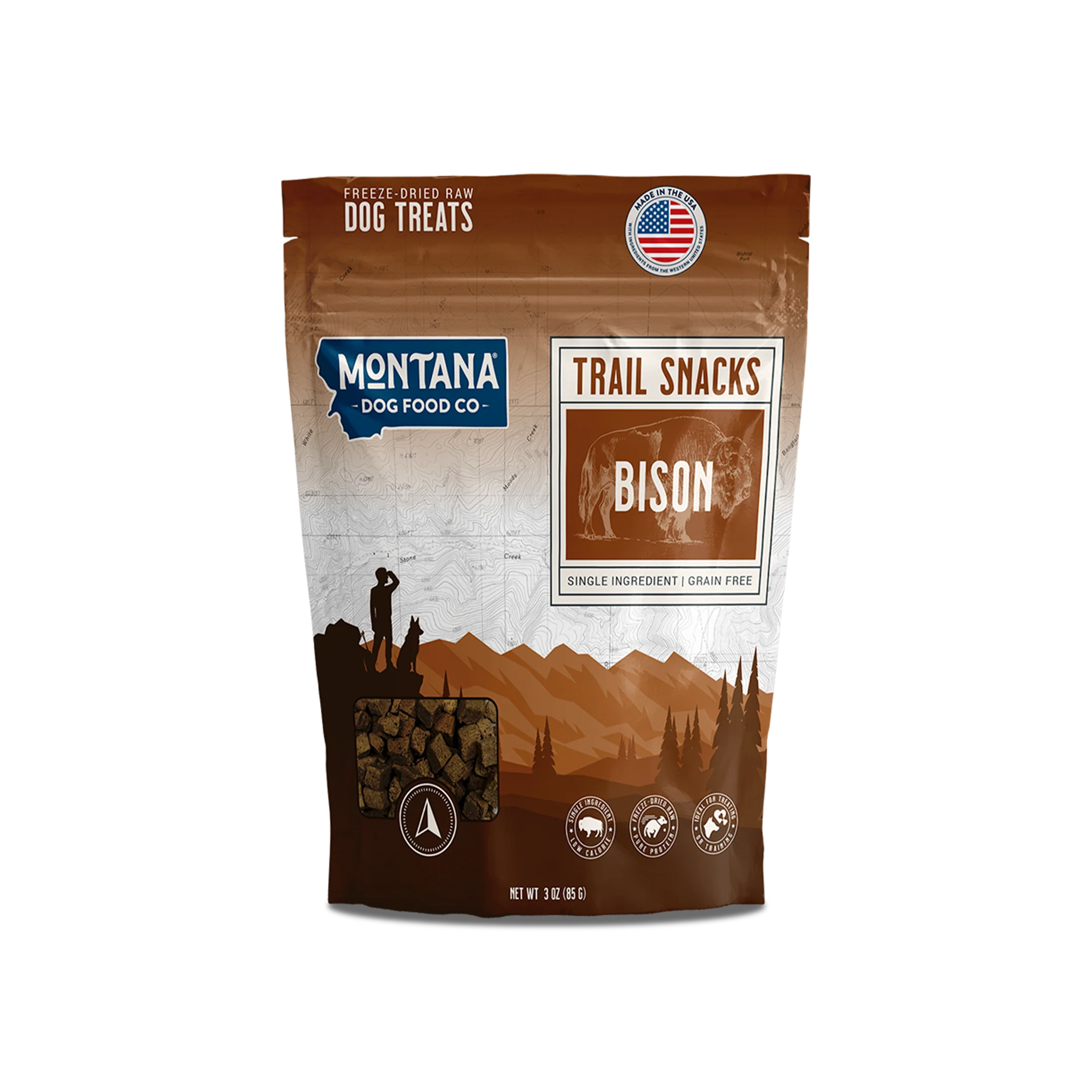 Bison Liver Freeze-Dried Raw Trail Snacks (Treats) for Dogs 3oz