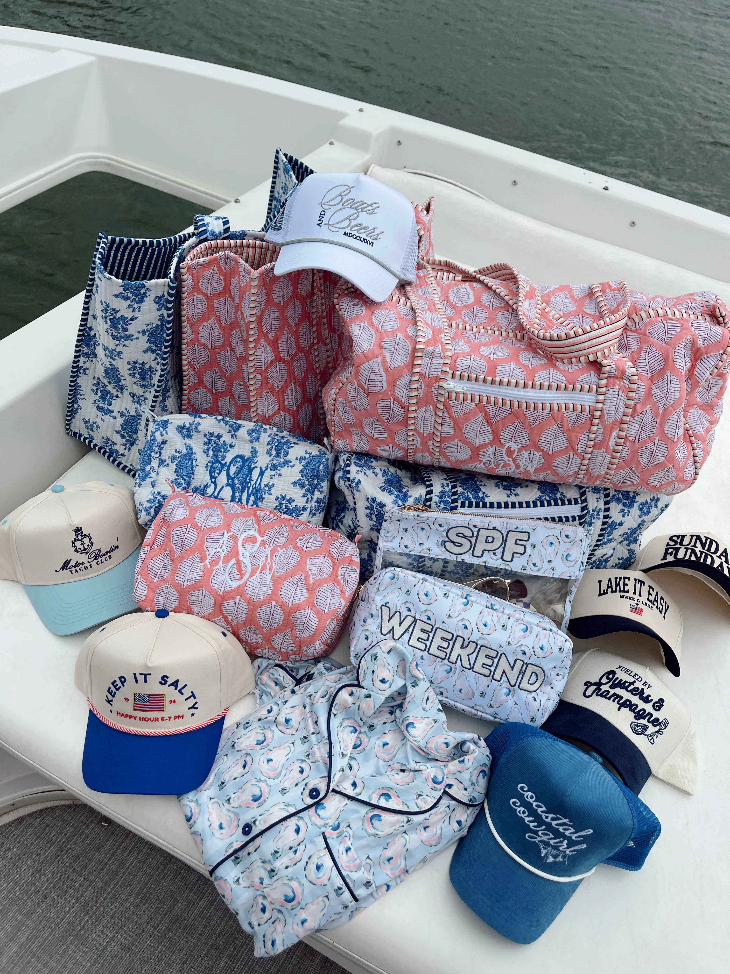 Boats & Beers - White Vintage Trucker Hat - Image 9