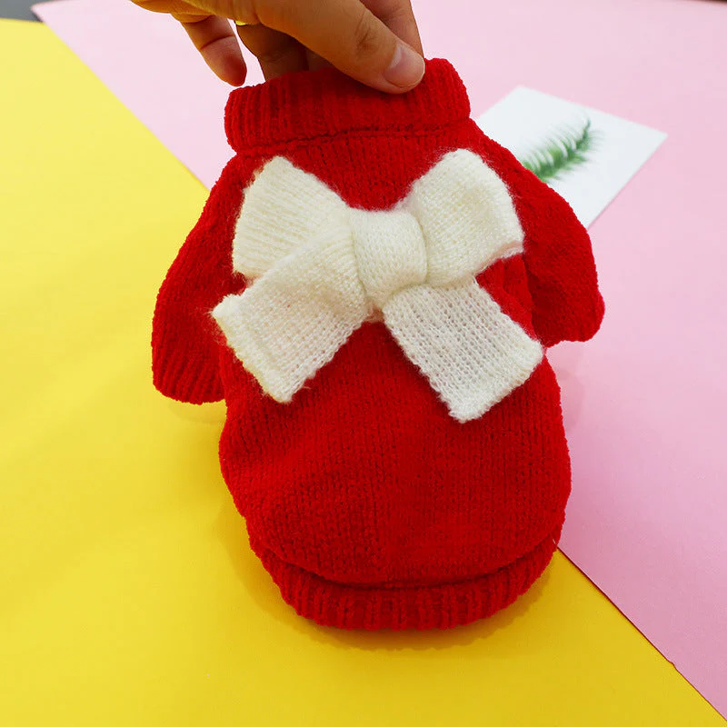 Bowknot Knit Sweater Pet Costume - Image 15