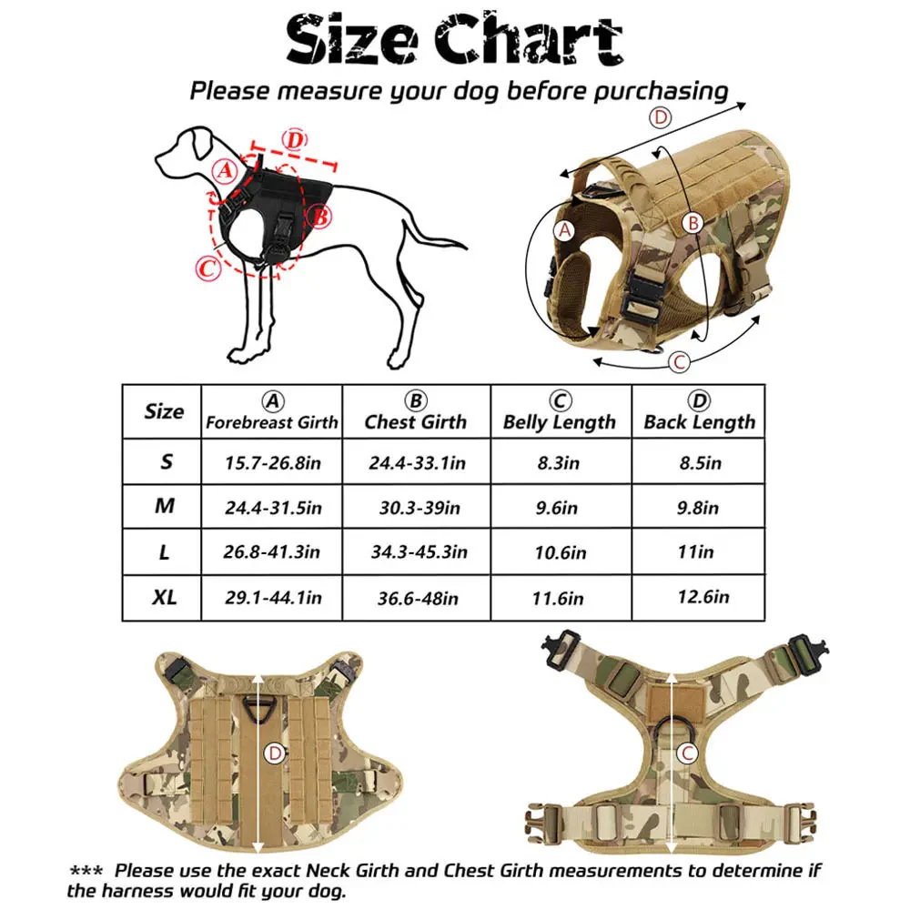 Camo Tactical Dog Harness - Heavy Duty & Quick Release - Image 5