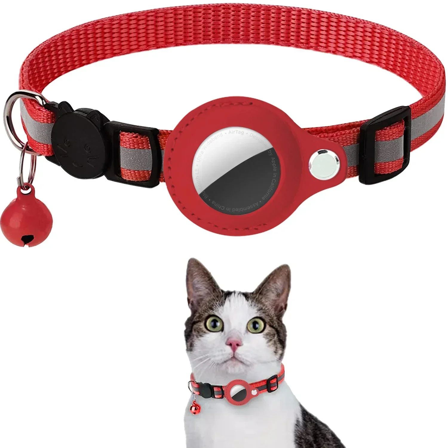 Cat AirTag Holder Collar – Adjustable Reflective Breakaway Kitten Collar with Bell & Waterproof AirTag Case - Image 10