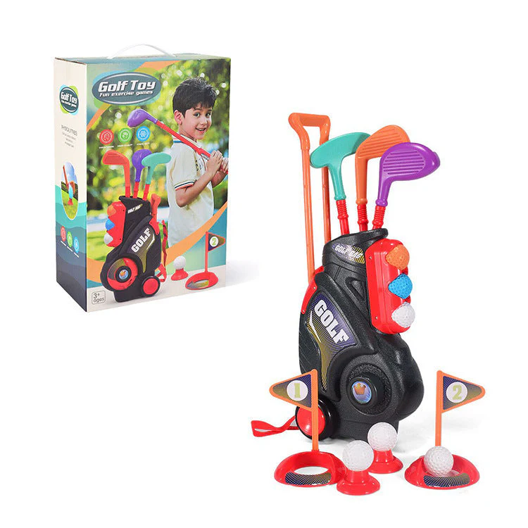 Children's Trolley Box Golf Toy Club Suit Educational Indoor Outdoor Sports Game - Image 3