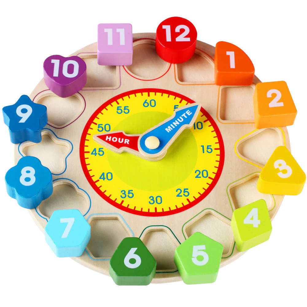 Digital Clock Wooden Cognitive Learning Alarm Clock Early Education Educational Toys For Children - Image 3