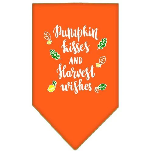 Dog Bandana Screen Printed, "Pumpkin Kisses & Harvest Wishes" - Image 3
