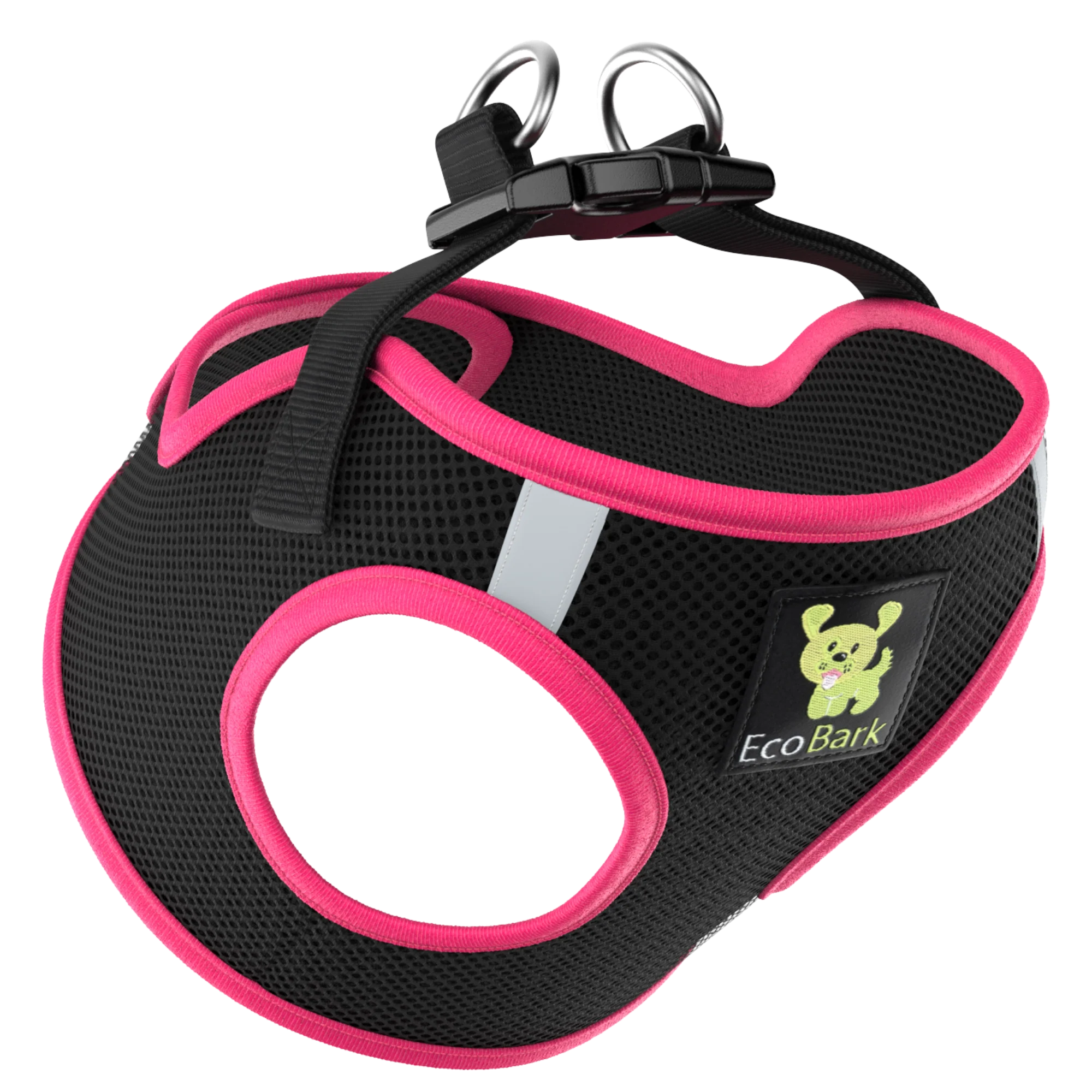 EcoBark Hot Pink Step In Dog Harness - Reflective Soft Mesh Harness for Teacup, Small Dogs and Puppies