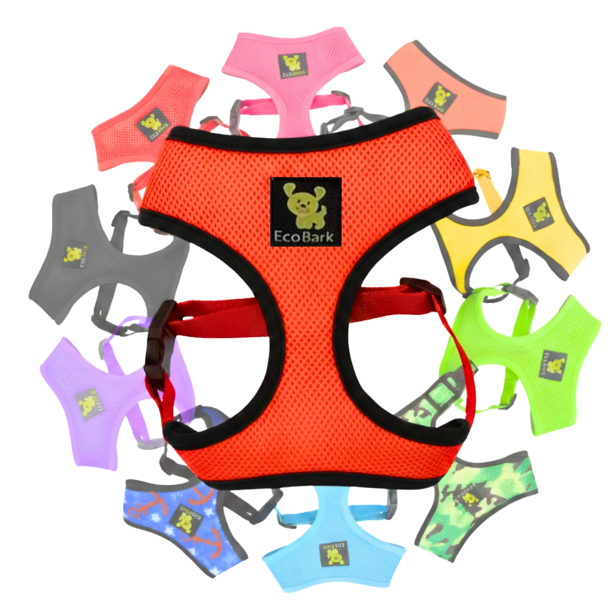 EcoBark Over-the-Head Dog Harnesses - 18 Colors & Patterns
