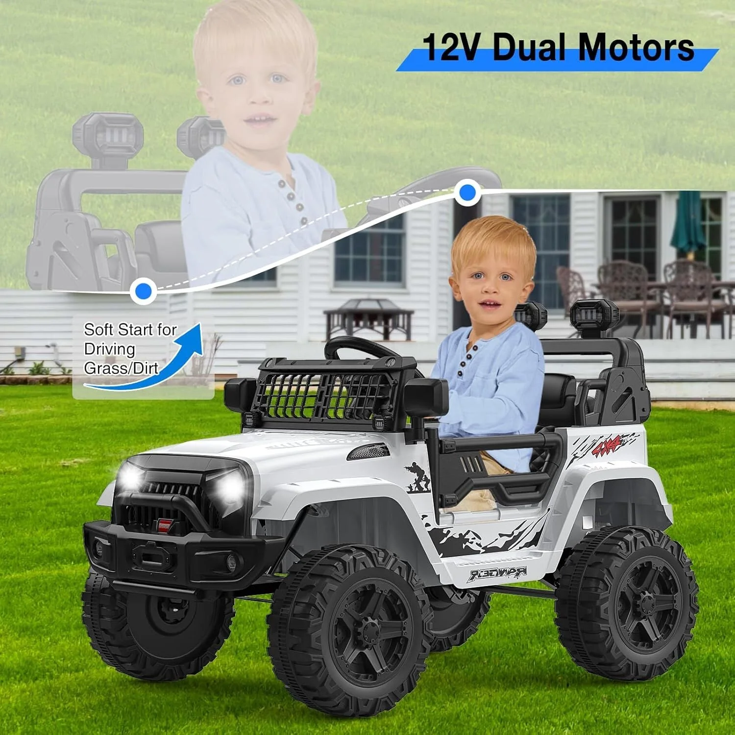 Electric Ride-On Truck with Bluetooth, 2 Speeds, and Remote Control - Image 6