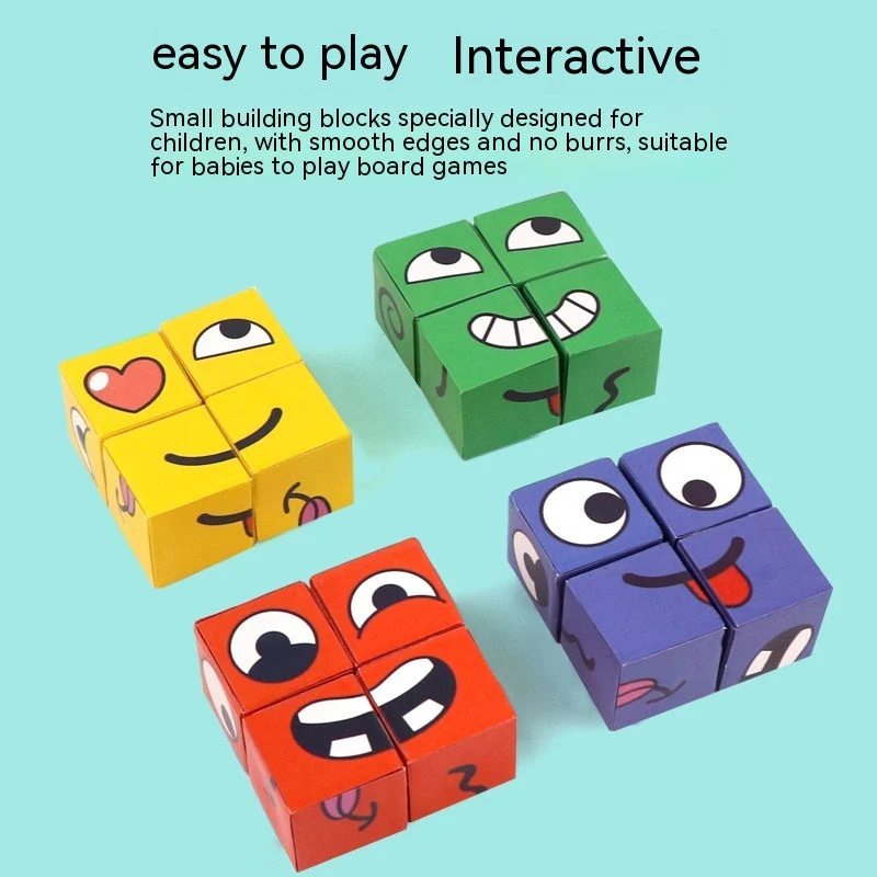 Face Changing Rubik's Cube Educational Toy Expression Building Blocks - Image 6