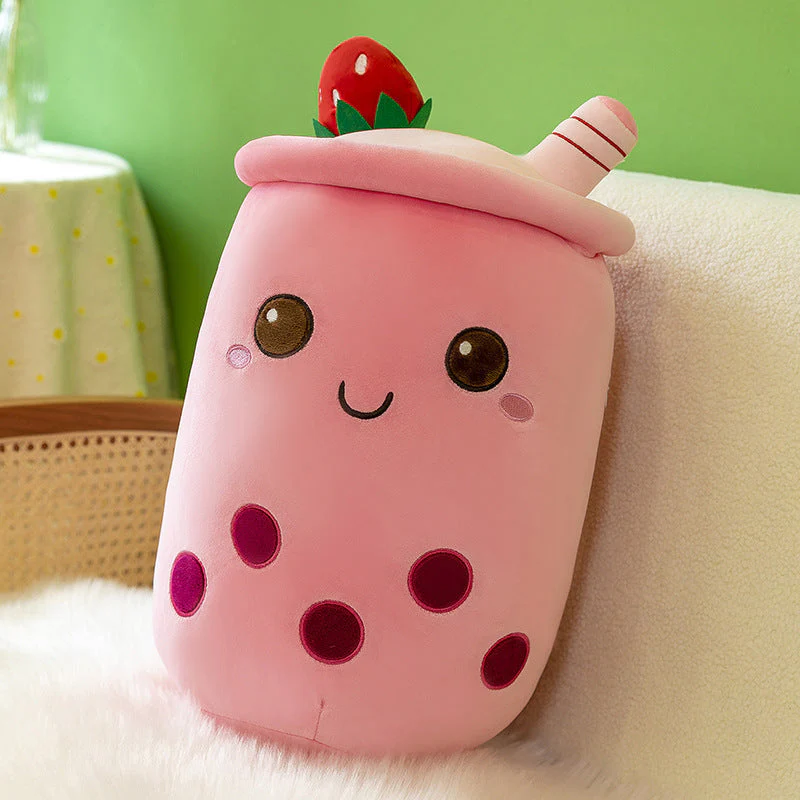 Fruit Milky Tea Cup Pillow Plush Toy Leather Phone Case - Image 23