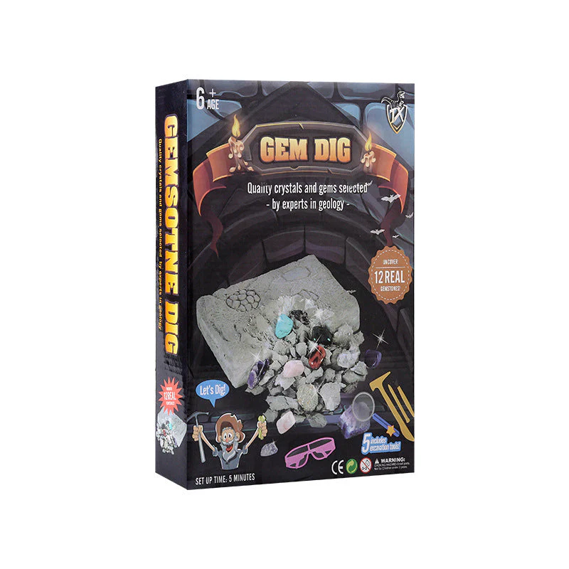 Gem Dig Kit Dig Up 17 Gems STEM Science & Educational Toys Make Great Kids Activities - Image 3