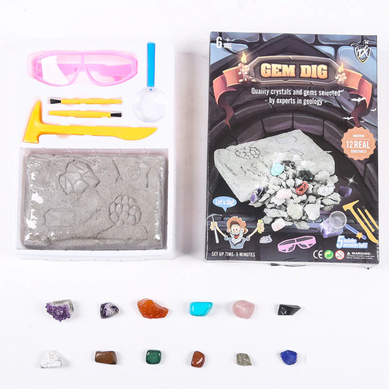 Gem Dig Kit Dig Up 17 Gems STEM Science & Educational Toys Make Great Kids Activities - Image 4