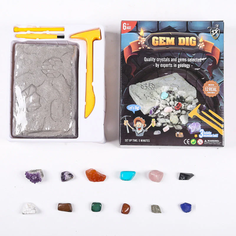 Gem Dig Kit Dig Up 17 Gems STEM Science & Educational Toys Make Great Kids Activities - Image 5