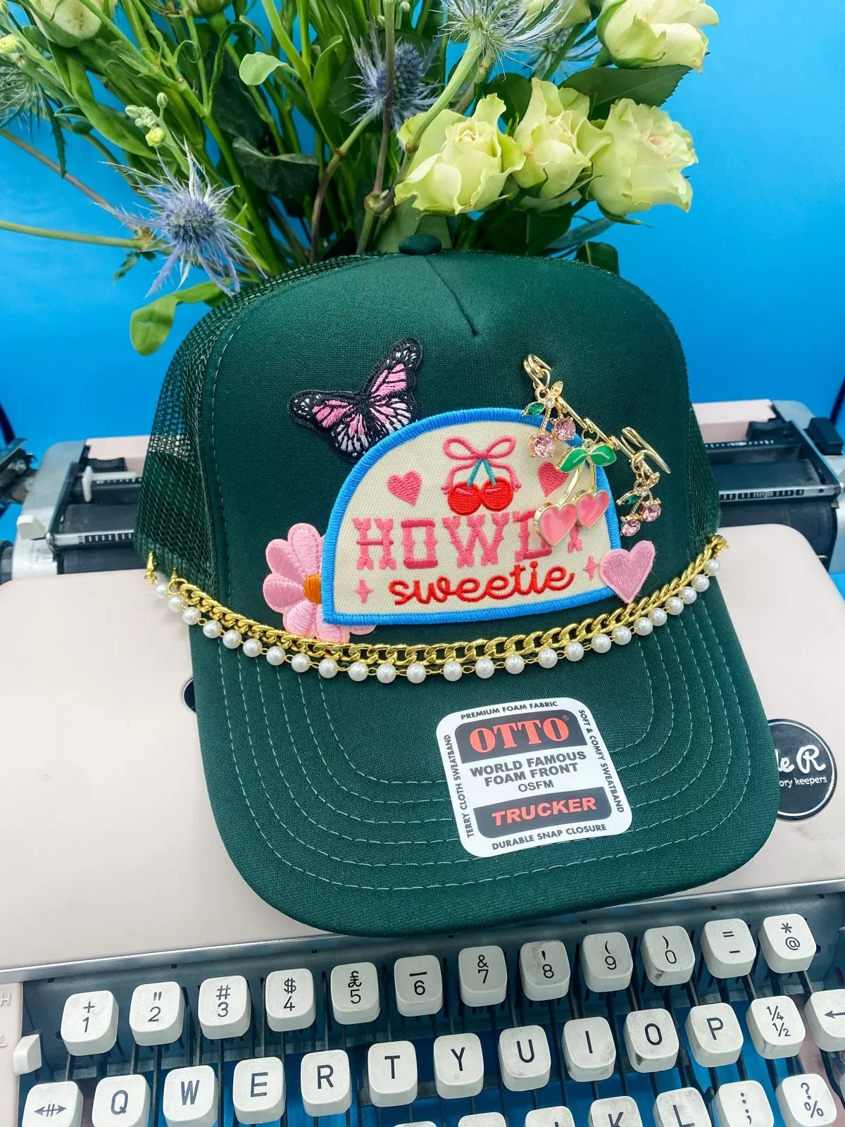Howdy Sweetie Charmed V3- Trucker Hat Dark Green