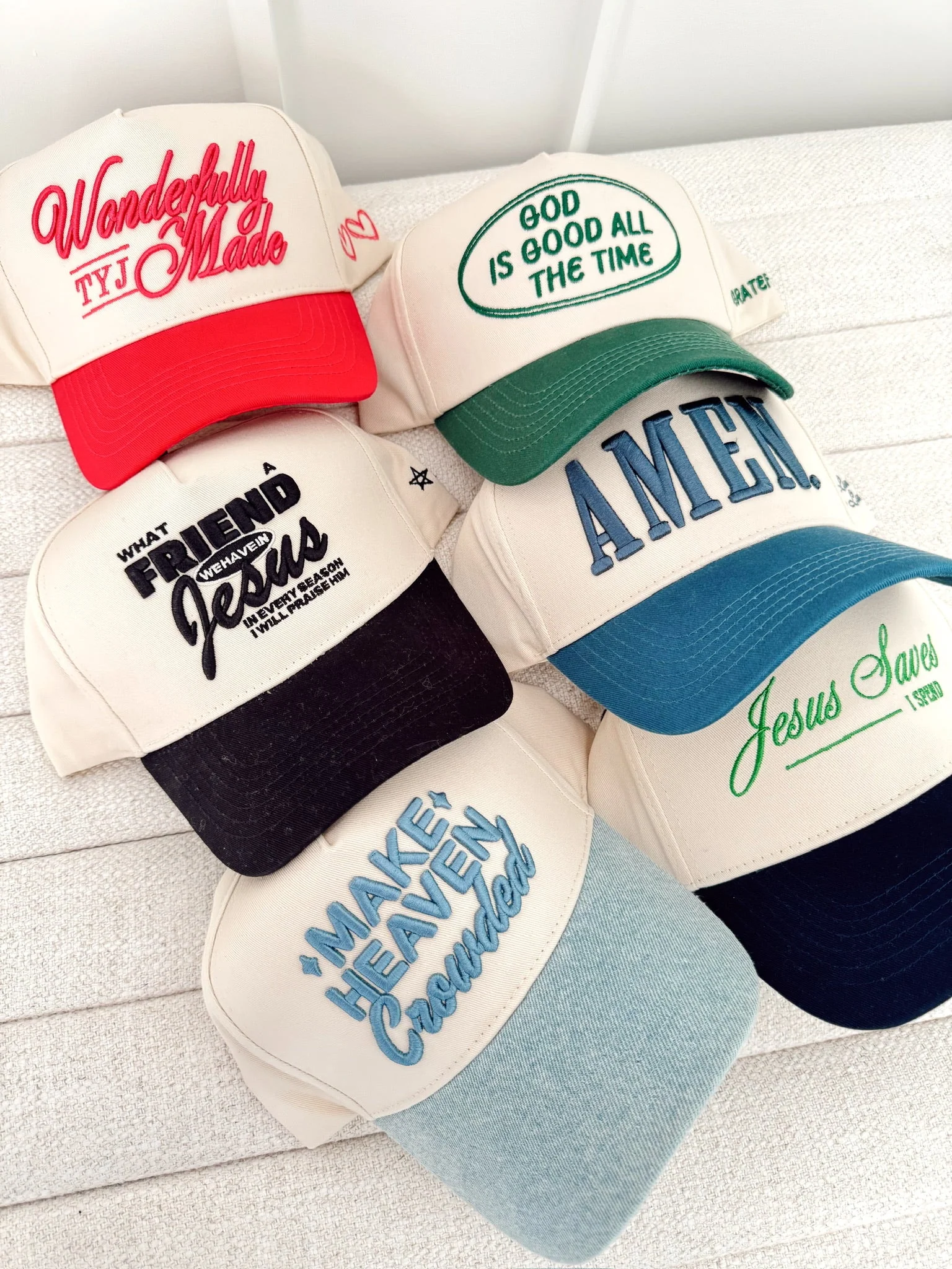Make Heaven Crowded - Denim Vintage Trucker Hat - Image 9