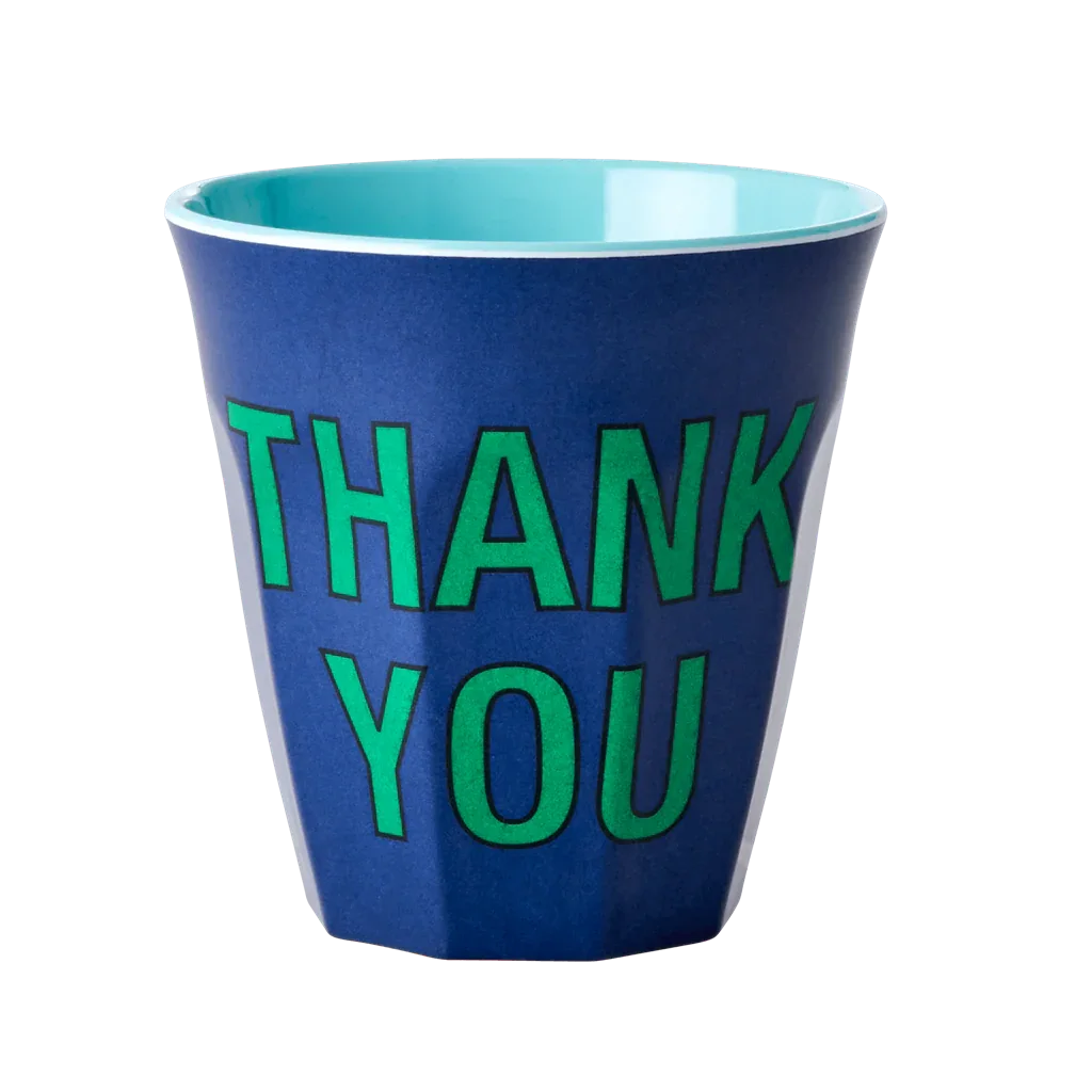 Melamine Cup - Medium with "THANK YOU" | Dark Blue