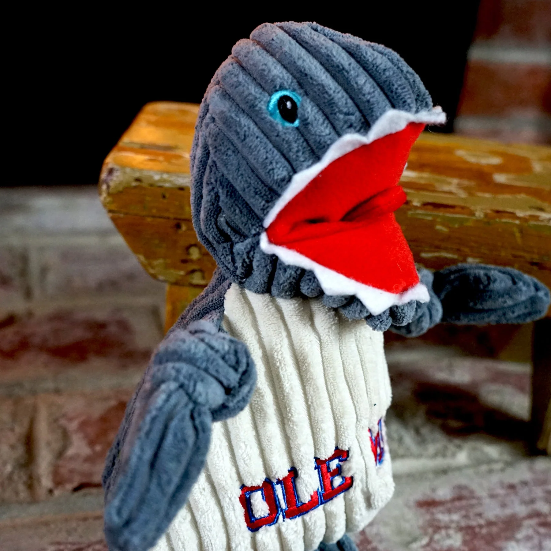 NCAA Ole Miss (U. of Mississippi), Tony Land Shark Knottie® Plush Dog Toy - Image 5