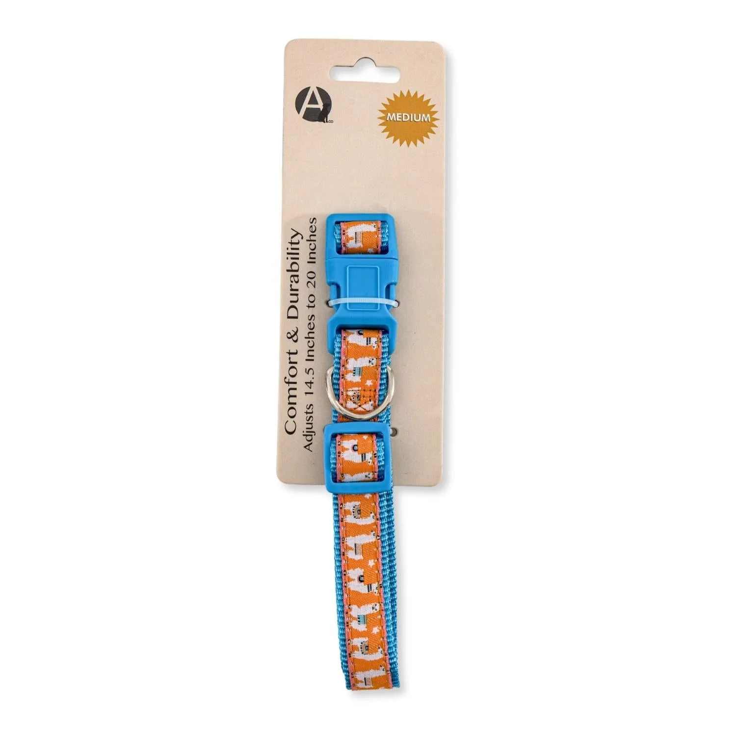 Nylon Dog Collar with Embroidered Llama Design, Adjustable, Comfortable & Secure Fit - Image 3