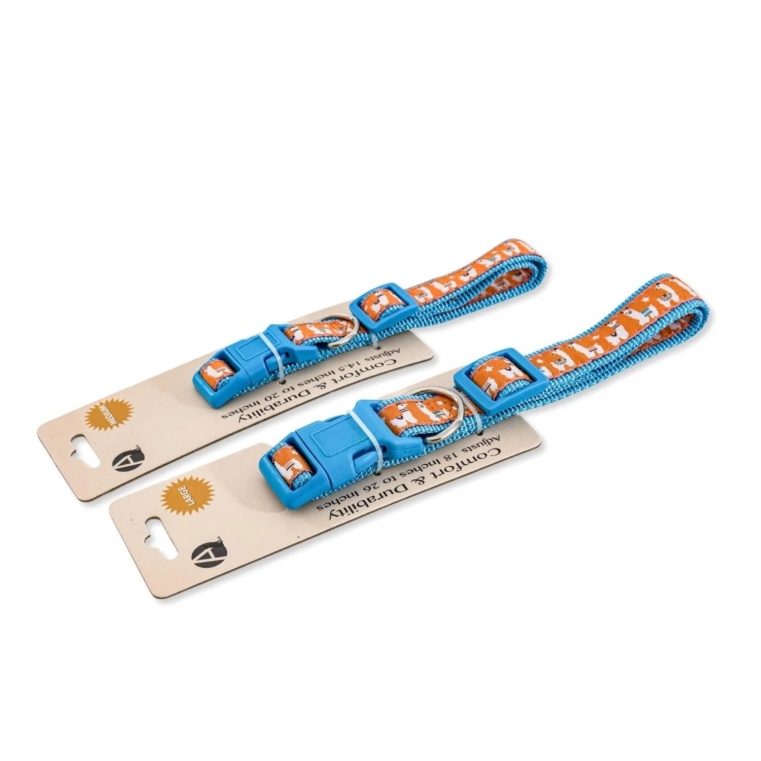 Nylon Dog Collar with Embroidered Llama Design, Adjustable, Comfortable & Secure Fit - Image 5