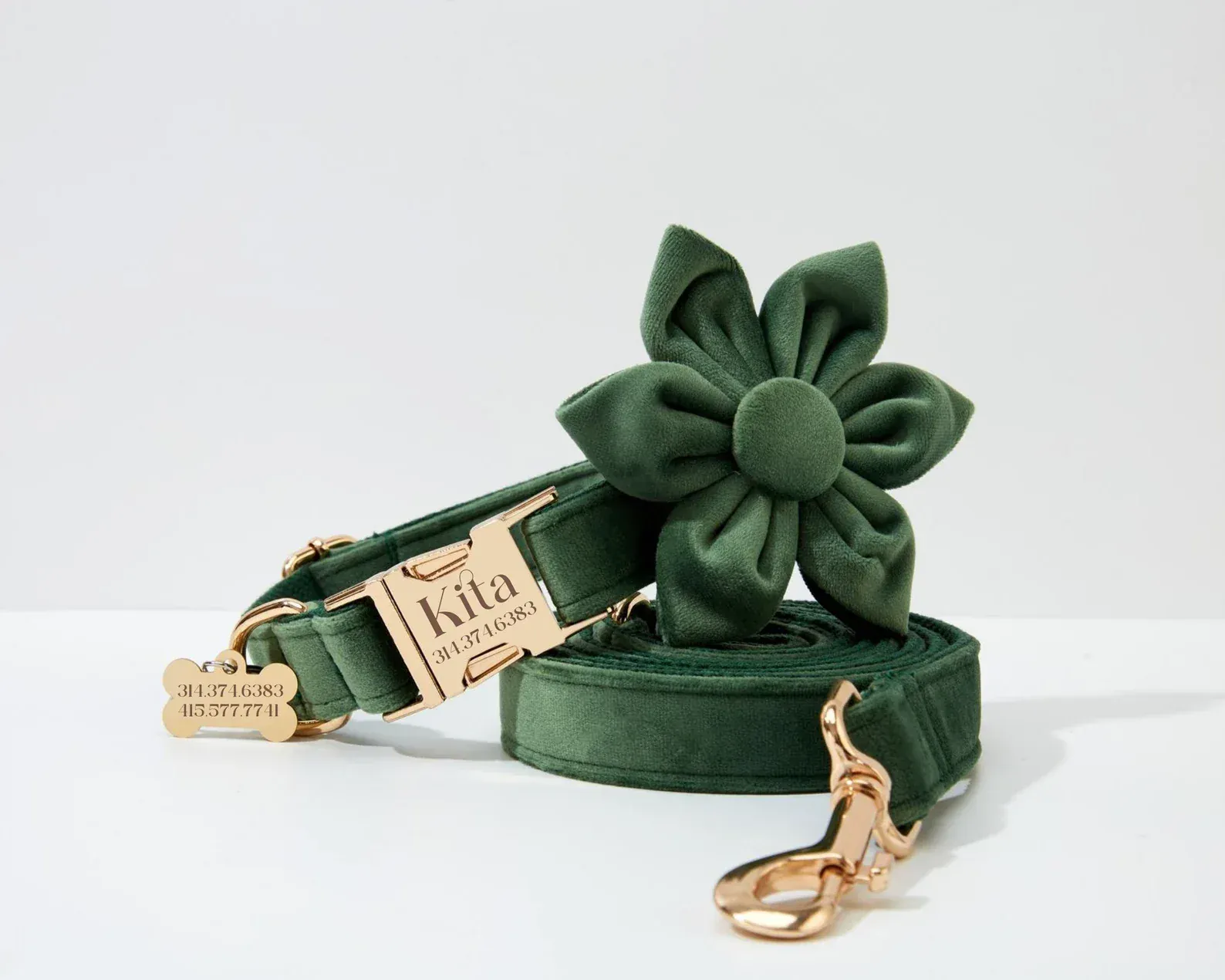 Personalized Forest Green Velvet Classic Set - Image 3