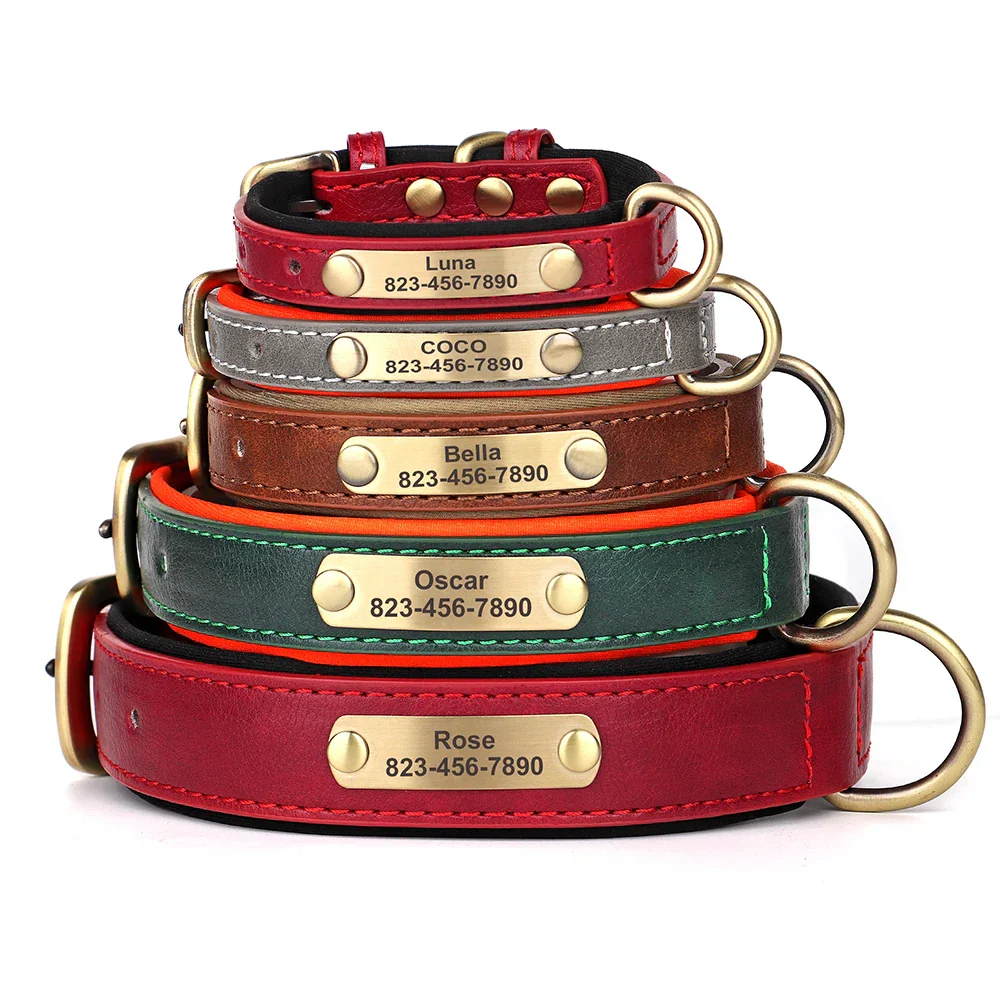 Personalized PU Leather Dog Collar with Custom Engraved ID Tag - Image 8