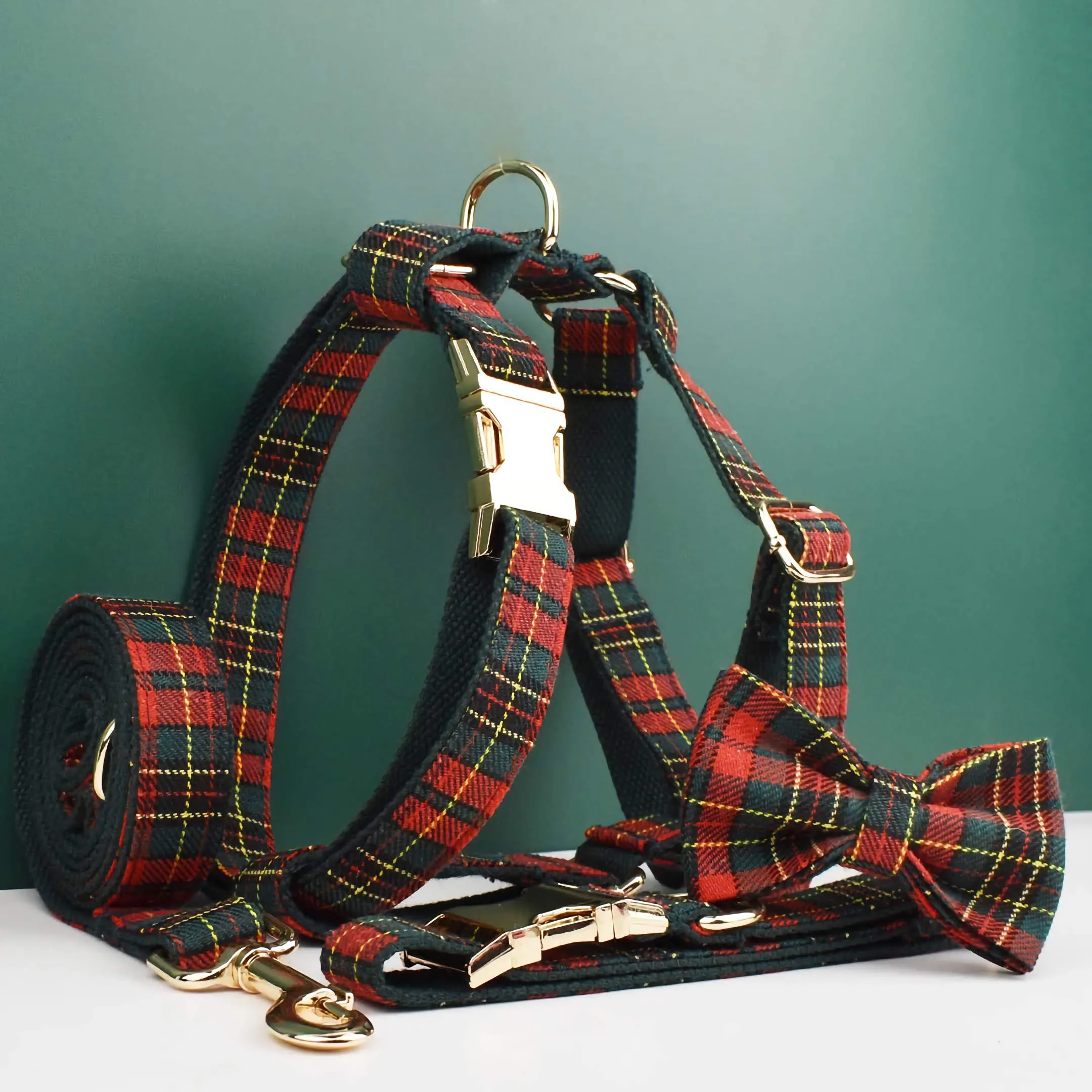 Personalized Red Tartan Christmas Classic Set