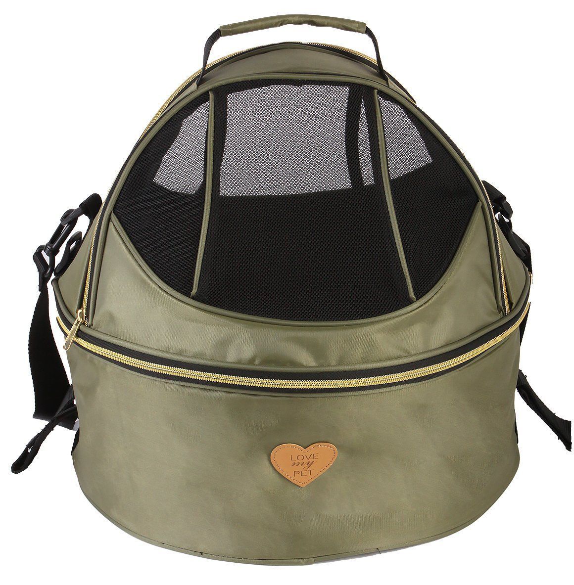 Pet Life ® 'Air-Venture' Dual-Zip Airline Approved Panoramic Circular Travel Pet Dog Carrier - Image 3