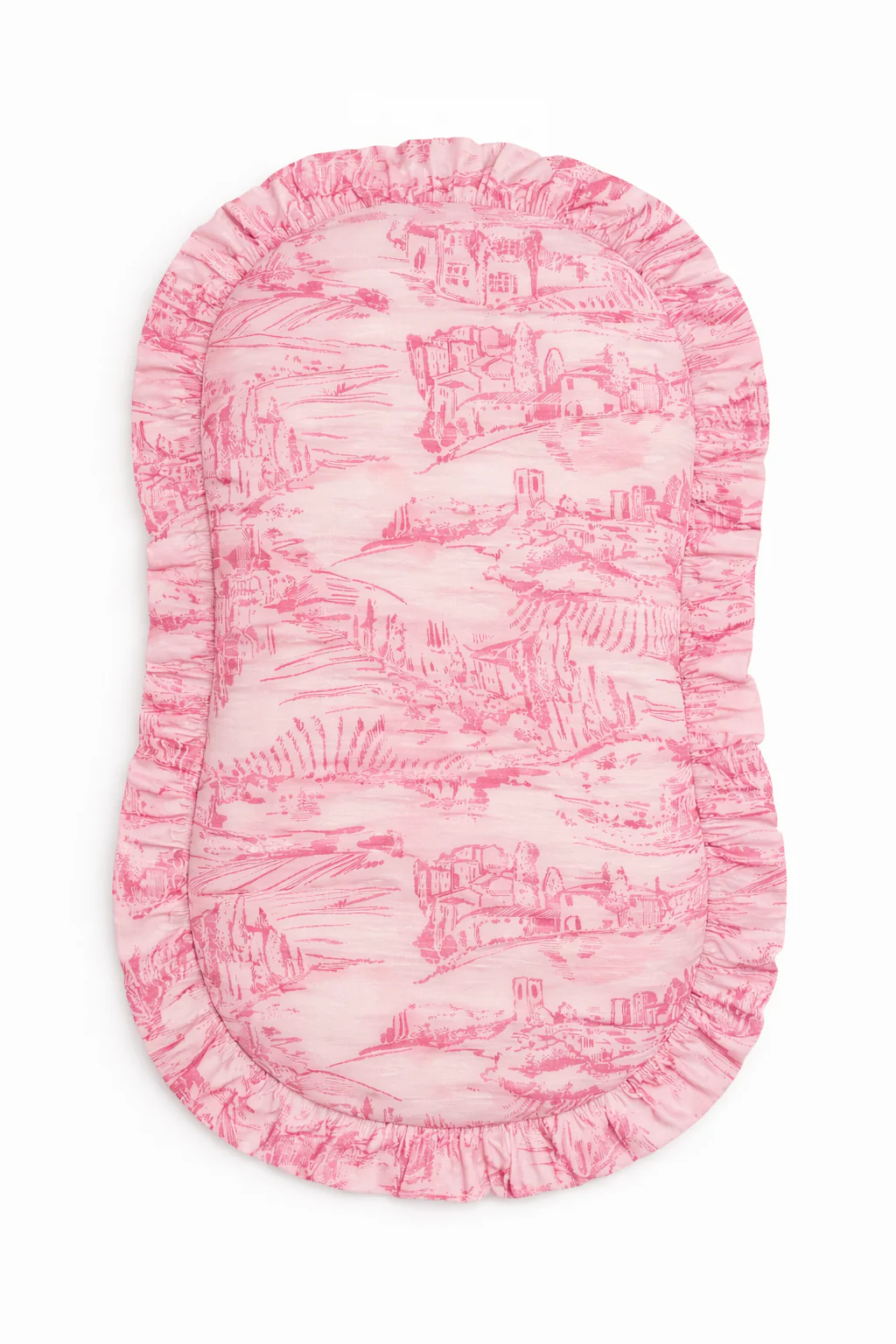 Pink Toile Ruffle Baby Lounger Cover