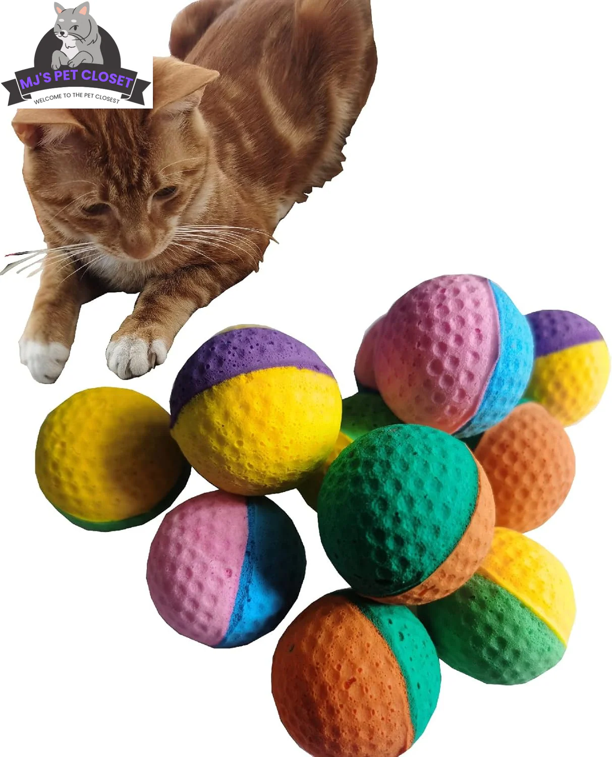 Playtime just got a whole lot cuter with our Mini Cat Foam Soccer Balls! 🐾🎉 Perfect for your furry friend! 🐱💚💙 #CatToys #PetPlaytime - Image 3