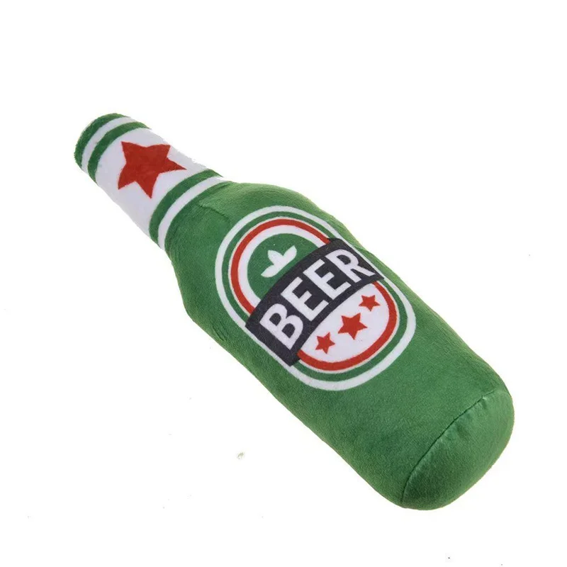 Plush Beer Bottle Dog Toy – Squeaky, Bite-Resistant, Teeth Cleaning - Image 9