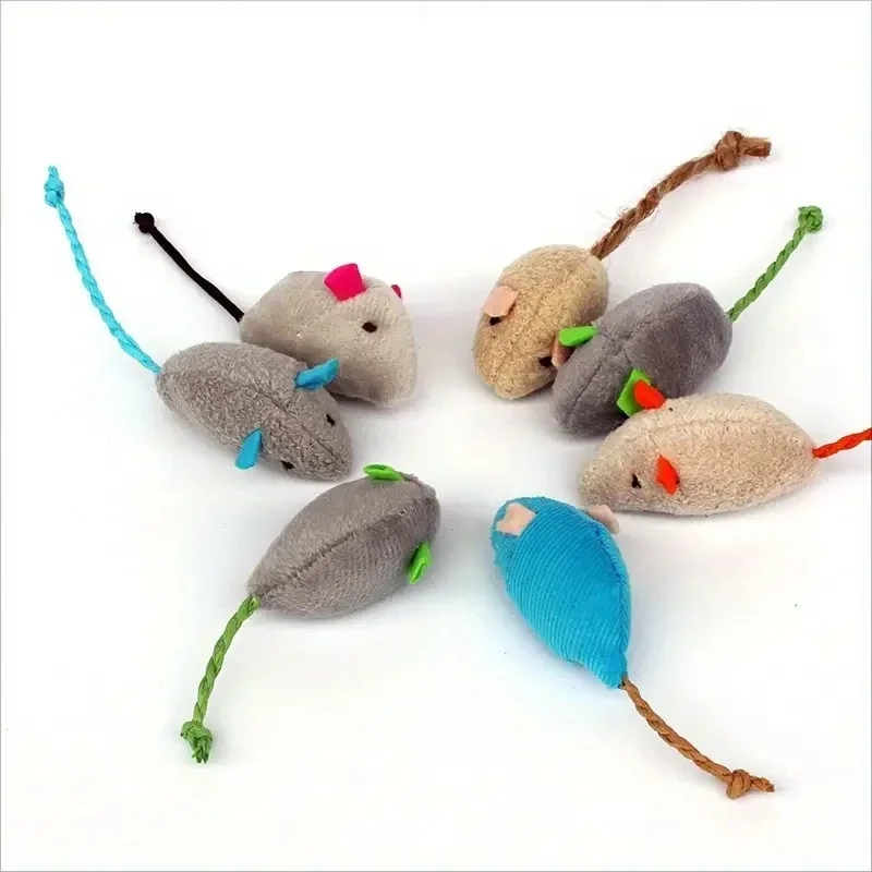 Plush Rat Cat Toy Set – 3/7PCS Durable Linen Indoor Play - Image 5