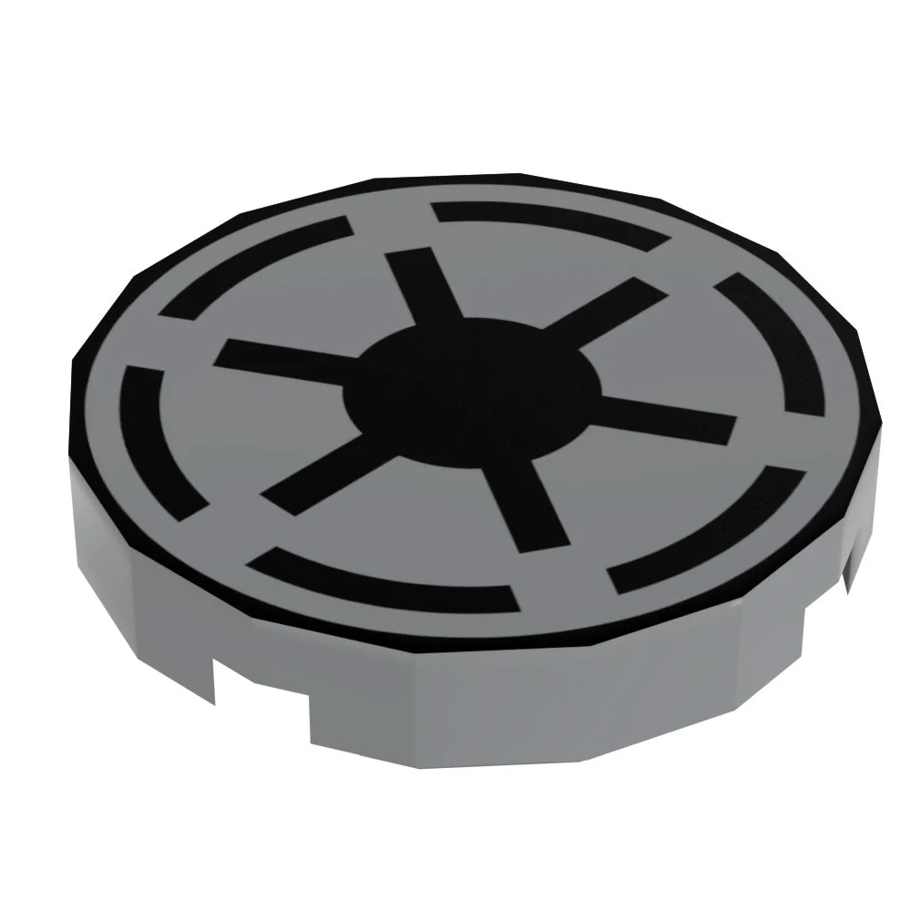 Republic Crest - Custom Printed Star Wars 2x2 Round Tile made using LEGO part