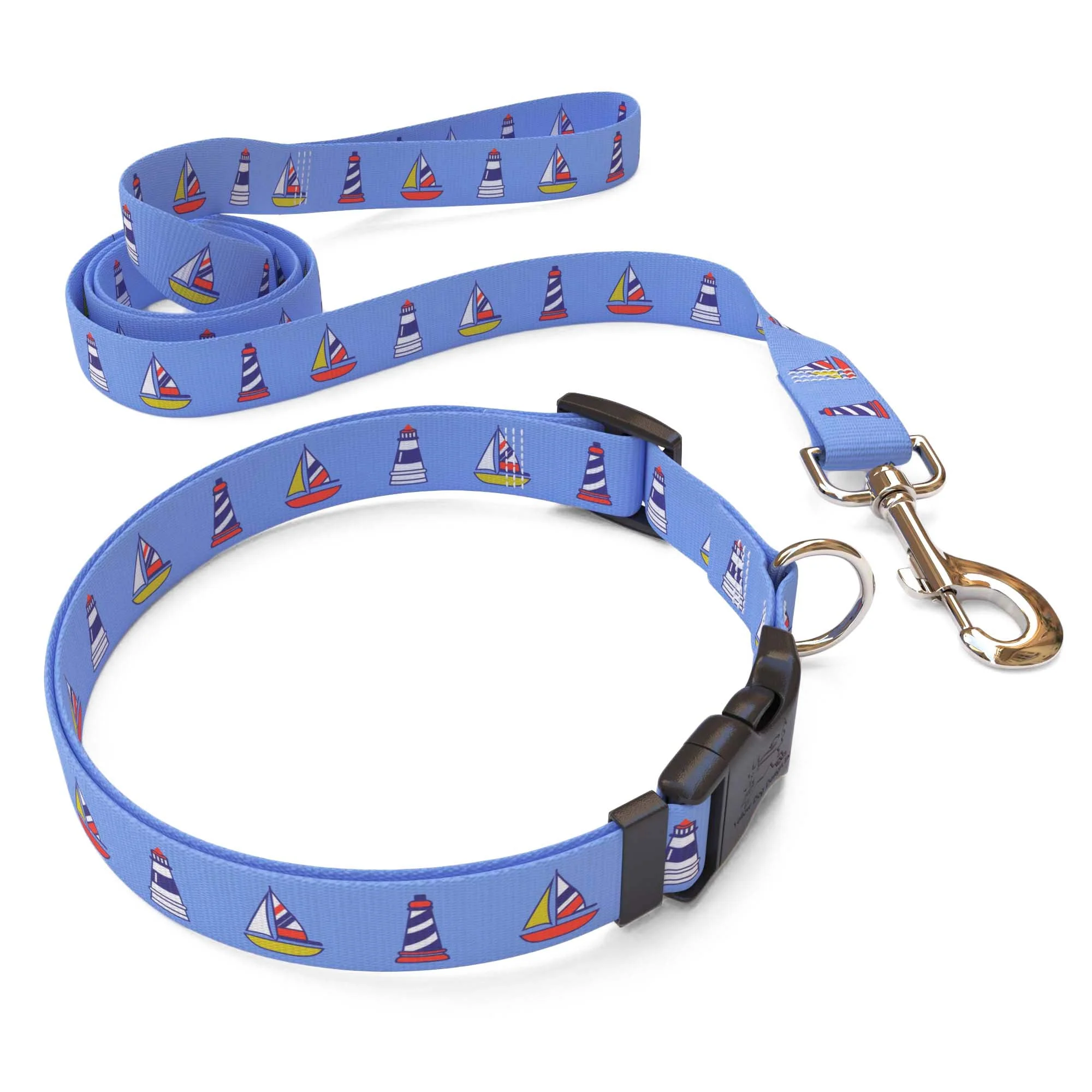 Sailboats and Lighthouses Dog Collar - Image 4