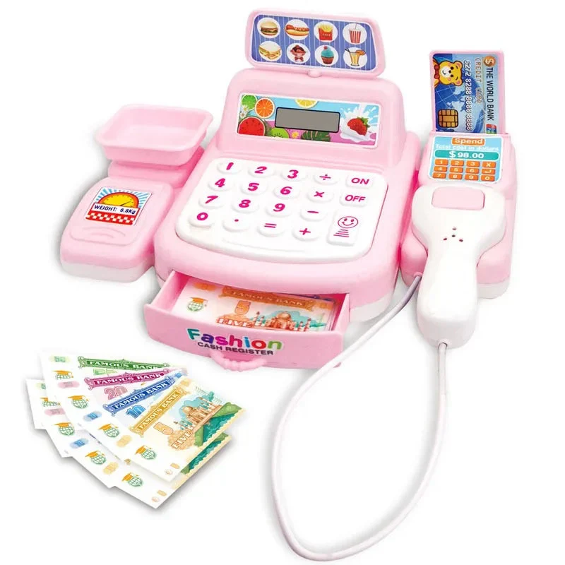 Simulation Shopping Cash House Toys Electronic Game Lighting And Sound Effects Supermarket Cashier Toys - Image 6