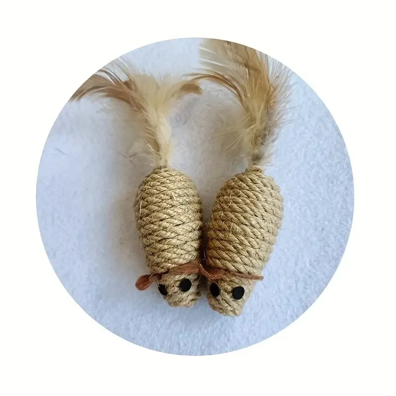Sisal Mouse Cat Toy – Bite-Resistant Interactive Plush (1/4pcs) - Image 8