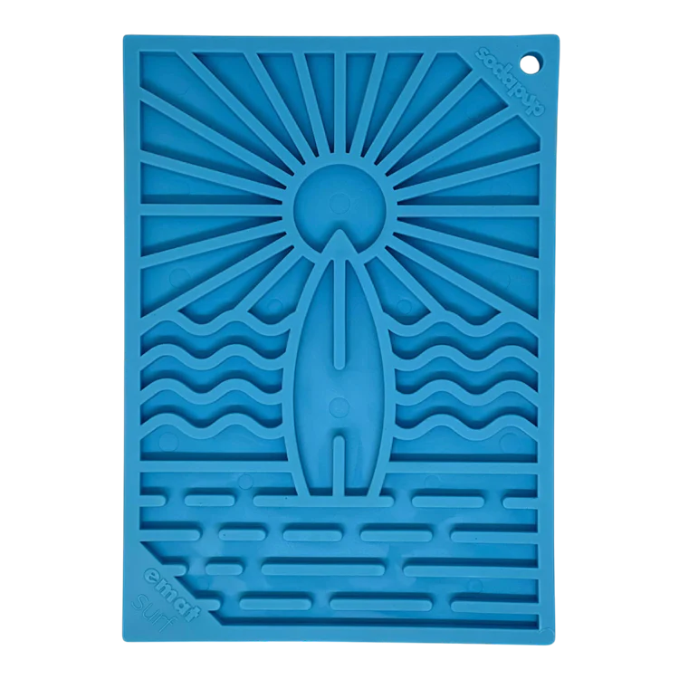 Surf's Up eMat - Small Lickmat for Dogs and Cats | Beach-Themed Design | SodaPup