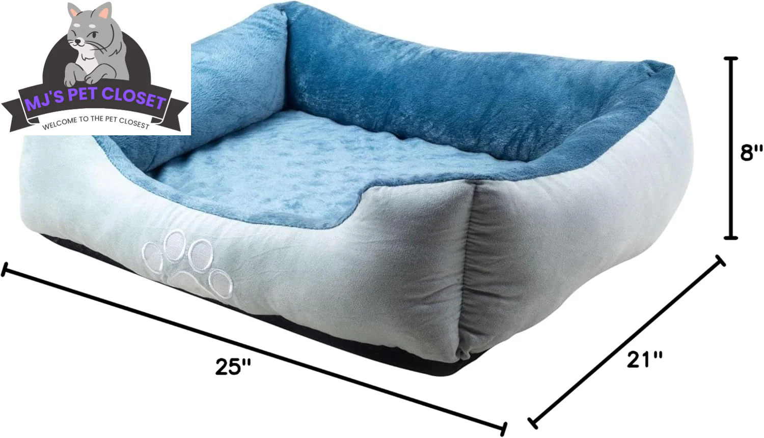 Upgrade your furry friend's comfort with our Medium Orthopedic Rectangle Bolster Pet Bed in Blue! ๐พ๐ Perfect for restful naps and support! - Image 10