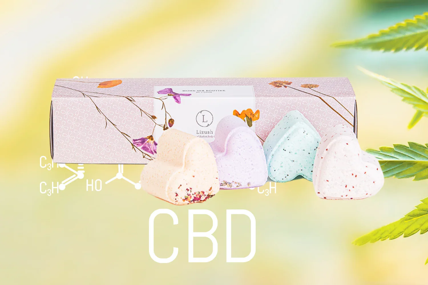 Valentine's Bath Bombs with CBD - 5 Hearts Shaped with CBD - in a Gift Box (THC free) - Image 4