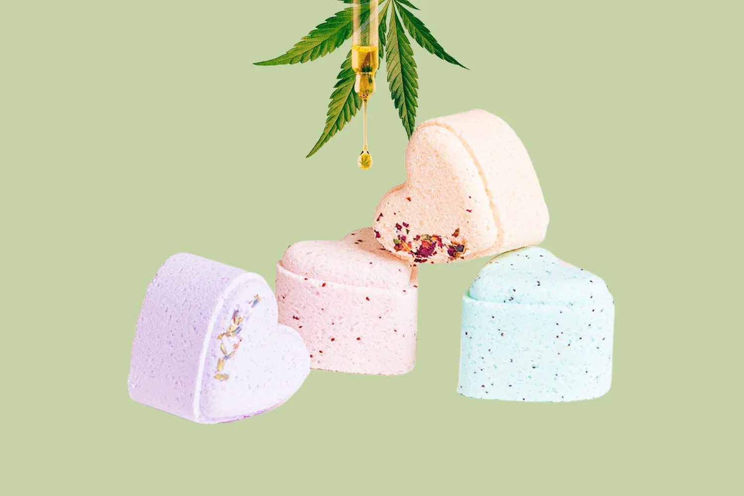 Valentine's Bath Bombs with CBD - 5 Hearts Shaped with CBD - in a Gift Box (THC free) - Image 5