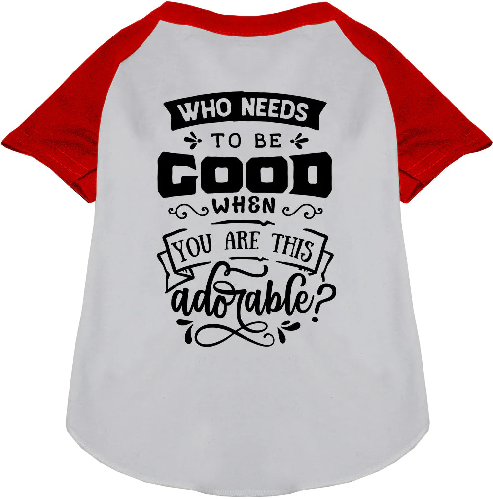 Who Needs to be Good? Pet Raglan Shirt