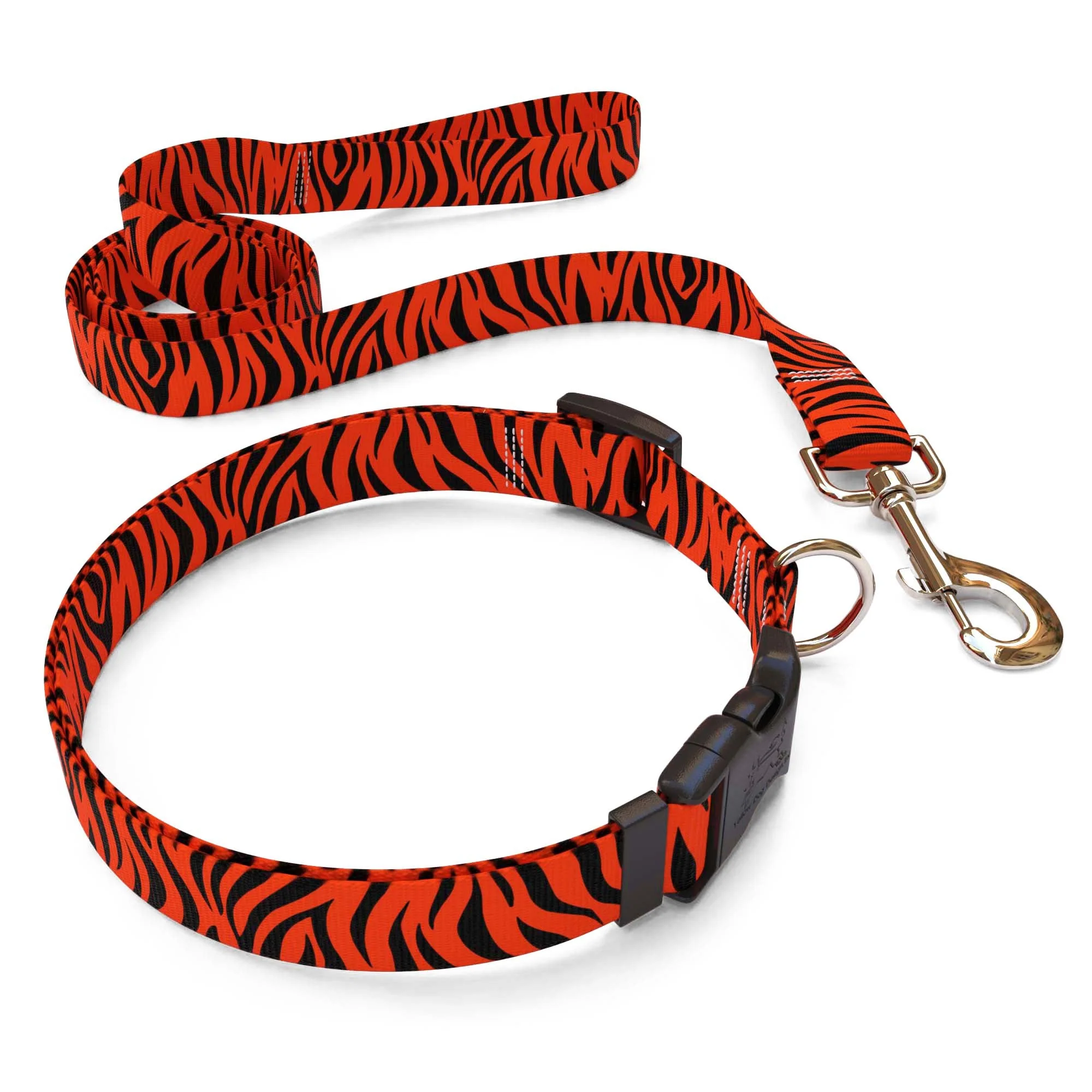 Zebra Print Rust Dog Collar - Image 4